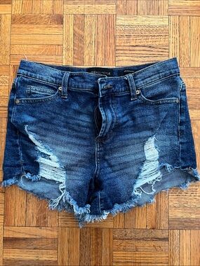 Kendall & Kylie Ripped Dark Blue Denim Cutoff Shorts